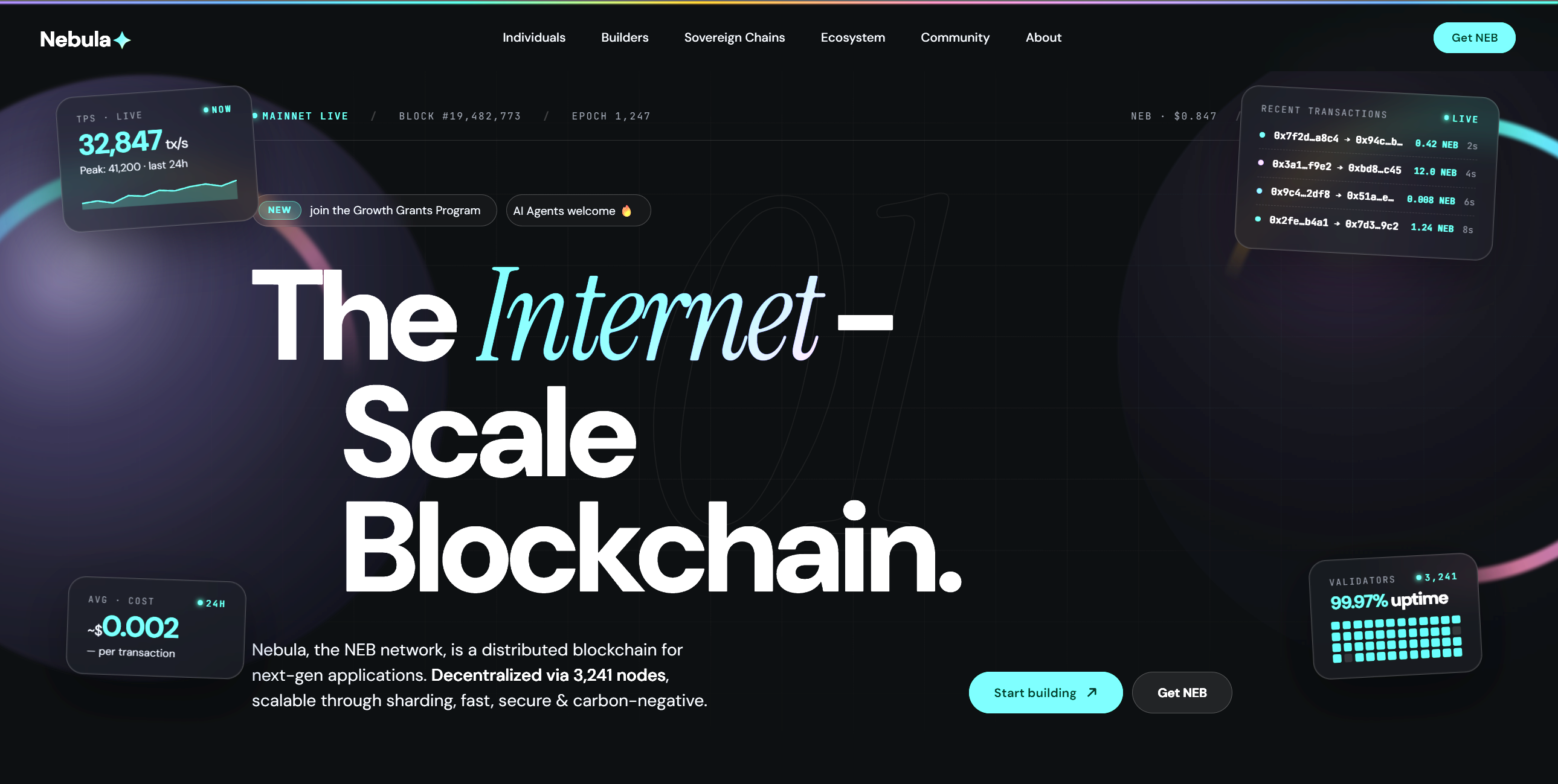Nebula — internet-scale blockchain network